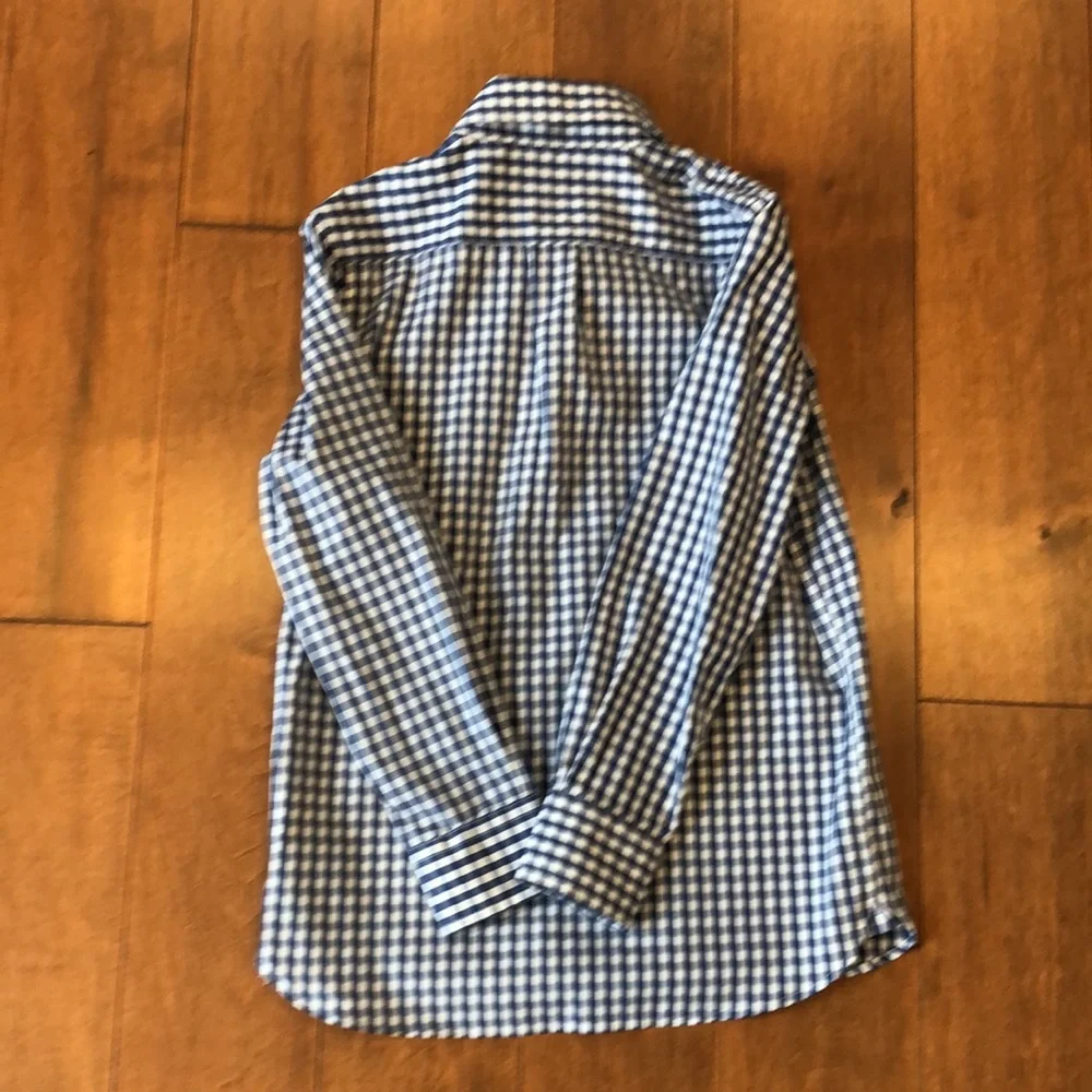 GAP Kids Blue and white checkered gingham shirt size medium